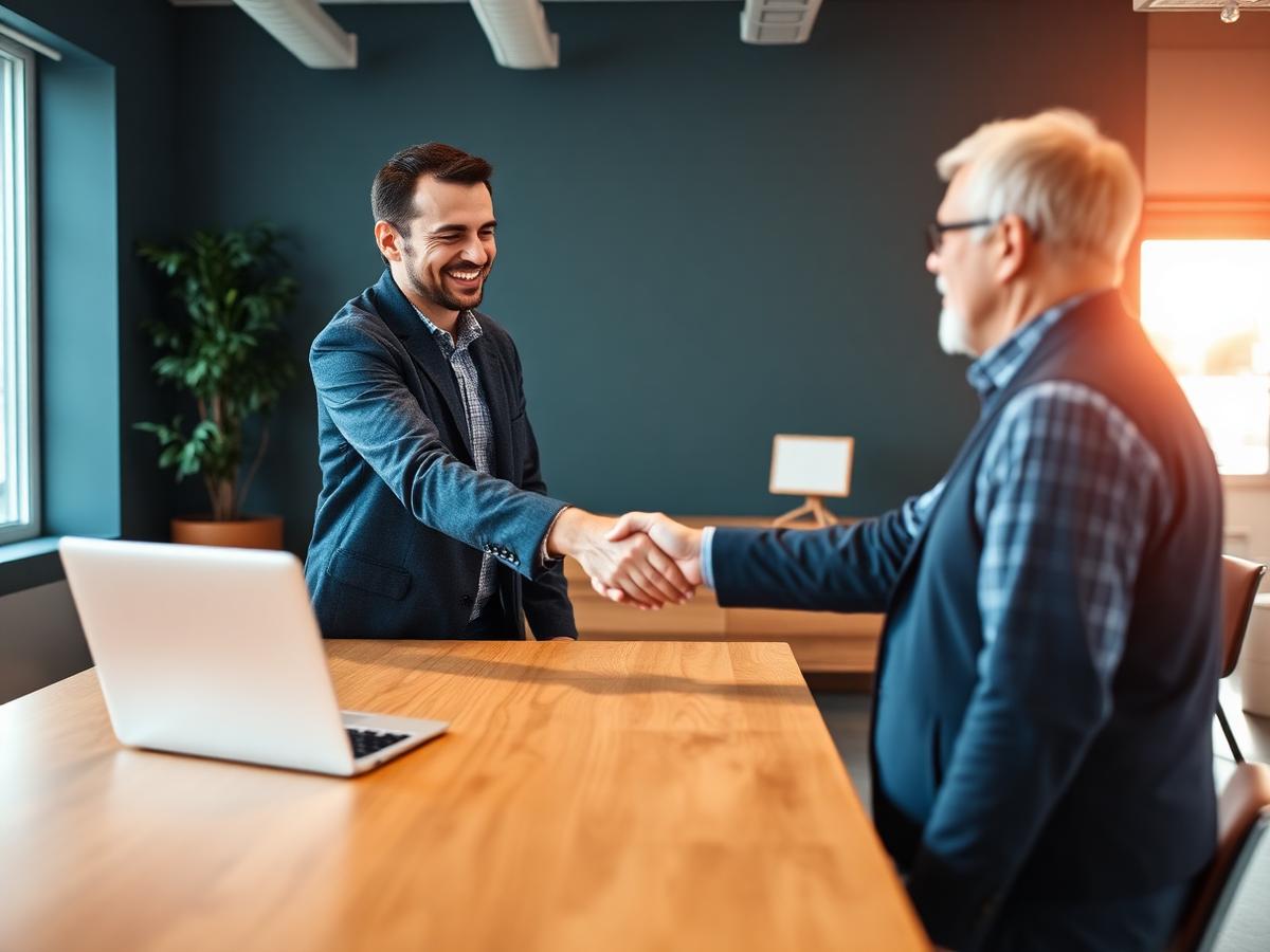 Licensed advisor meeting with a senior client