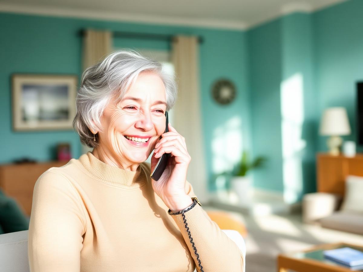 Senior woman speaking with her Medicare advisor by phone
